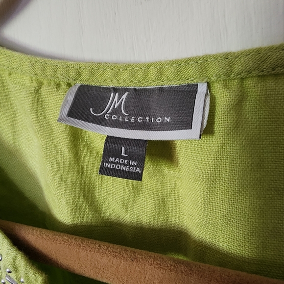 100% Linen Embellished Top - Picture 2 of 6